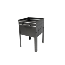 DRAGONE - Barbecue 20x20x32 a carbone o carbonella con coperchio, compatto e leggero anche da tavola