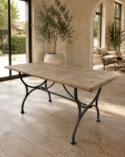 Piano in Travertino per struttura Tavoli da Giardino – Elegante, Naturale e Resistente