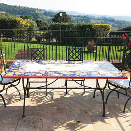 Struttura tavolo da Giardino in Ferro Modello Torre – Struttura Robusta per Piani in Ceramica o Pietra