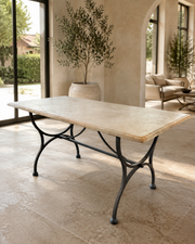Piano in Travertino per struttura Tavoli da Giardino – Elegante, Naturale e Resistente