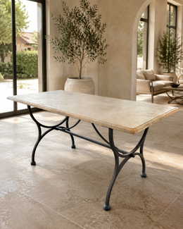Piano in Travertino per struttura Tavoli da Giardino – Elegante, Naturale e Resistente